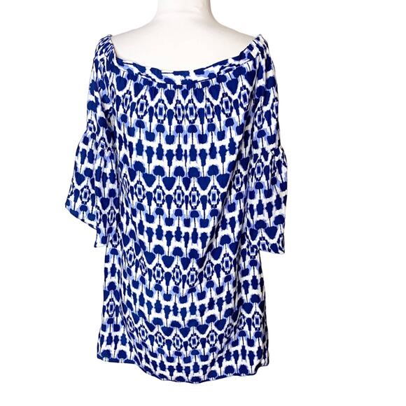 Alice & Trixie silk ikat off the shoulder dress - Picture 2 of 7